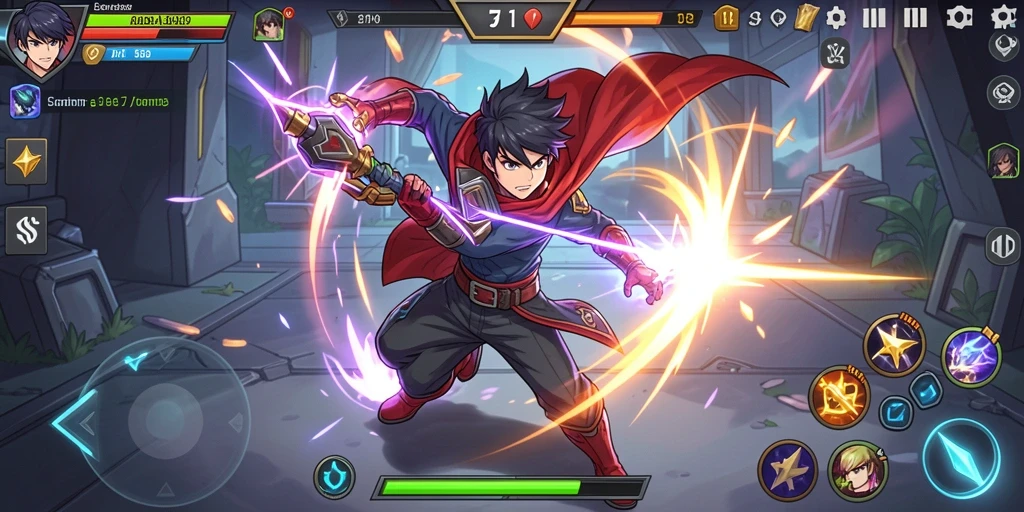 Layar utama penuh warna dengan pilihan permainan slot.