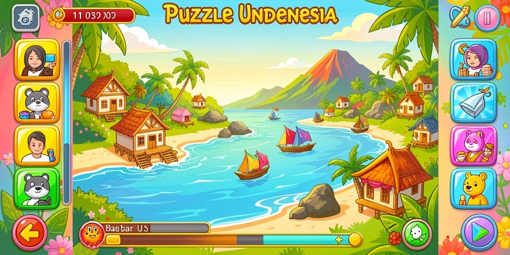 Screenshot menampilkan tema slot yang menarik dan berwarna.