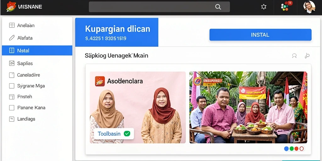 Screenshot menunjukkan tampilan antarmuka yang menarik dan user-friendly.
