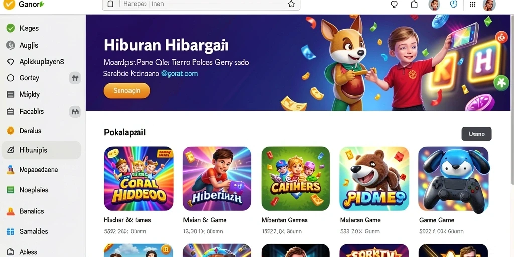 Tampilan utama permainan yang menarik dan interaktif.